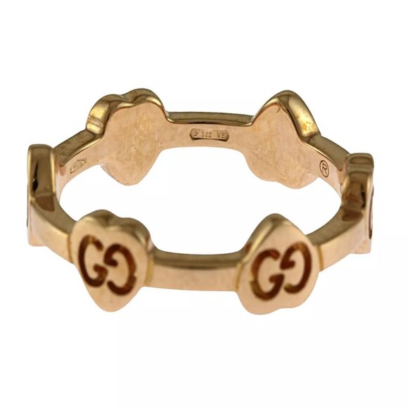 GUCCI Ring US 4 EU47 K18 Pink Gold Heart Icon used - Picture 7 of 7